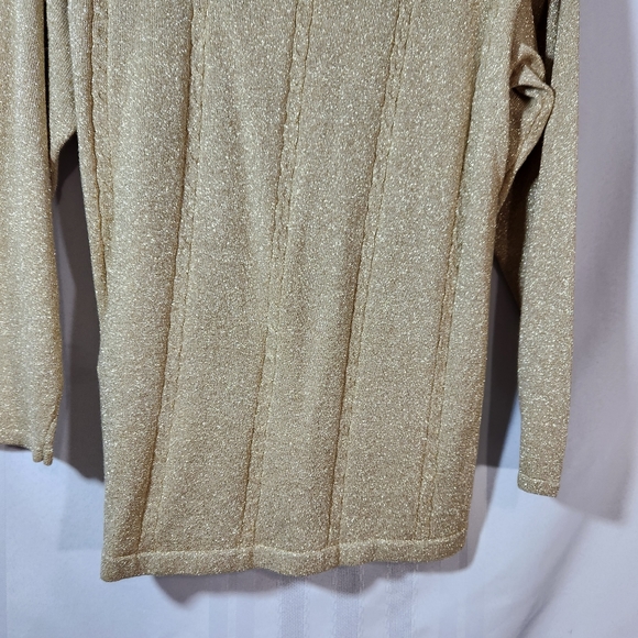 LISA ORIGINALS GOLD LONGSLEEVE PULLOVER SWEATER SIZE LARGE - Picture 7 of 13